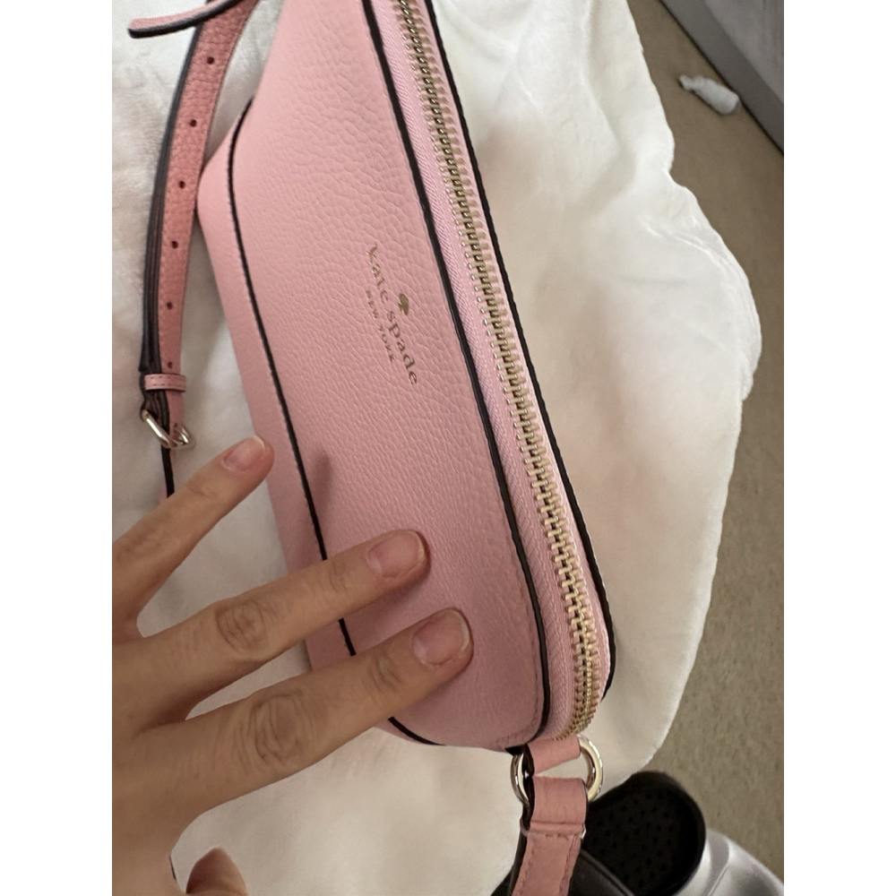 Kate Spade Hanna Tea Rose Pink Pebbled Leather Crossbody Bag New with Tags - Picture 6 of 10